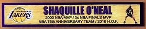 SHAQUILLE O'NEAL LOS ANGELES LAKERS FULL COLOR NAME PLATE - Picture 1 of 1