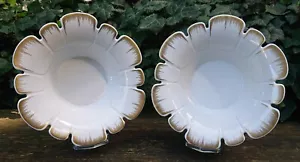 2 Cuencos En Forma De Flor Eschenbach Con Borde Dorado - Picture 1 of 12