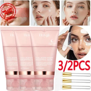 1~3 Collagen Night Wrapping Mask Overnight Wrapping Peel Off Natural Facial Mask - Picture 1 of 27