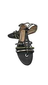 Sandalias de diseño LAMB, verde, hebilla, mujer talla 10 M - Imagen 1 de 9