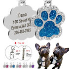 Paw Glitter Personalised Dog ID Tags Custom Pet Engraving Name Disc Puppy Kitten
