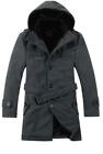 Men's Korean Warm Stand Colla Slim Fit Outwear Hooded Single-Breasted Dust Coat