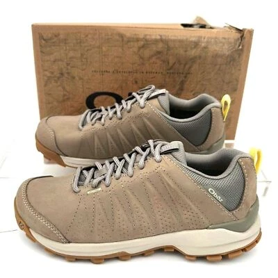 $155 NEW Oboz Women's Sypes Low Leather Waterproof Hiking Shoes Gravel 7.5 - Image 1 of 4