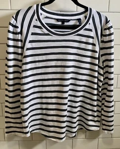 Veronica Barba Mujer Delano Rayas Puff Manga Larga Camiseta Top Talla XL - Imagen 1 de 9