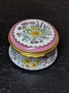 Caja de esmalte Halcyon Days, ramo de flores de Shakespeare Bilston y Battersea #3 - Imagen 1 de 5