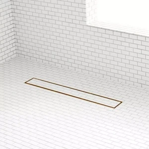 Signature Hardware-36" Cohen Linear Tile-In Shower Drain -Polished Brass