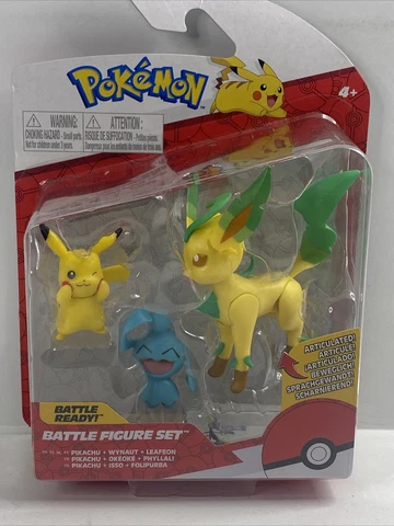 NEW 2021 Pokemon Battle Figure Set Pikachu Leafeon Wynaut Jazzwares Collectible Cover