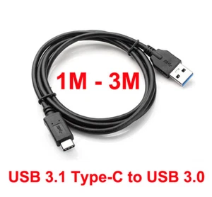 2M 1M Type-C to USB 3.0 Power Data Adapter Cable For HTC Wildfire E2 U20 5G Lead - Picture 1 of 6