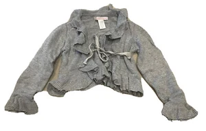 Janie & Jack 3T Fancies of Fall cashmere blend Gray cropped cardigan Sweater EUC - Picture 1 of 3