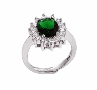 Anello argento sterling 925  zirconi brillanti regalo donna matrimonio gioielli - Immagine 1 di 3