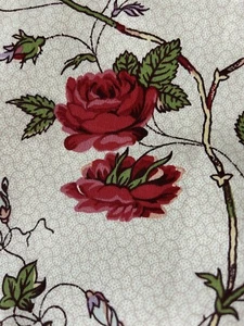 LAURA ASHLEY FABRIC 29” By 48” RAMBLING RECTOR Roses Sample Remnant - Picture 1 of 5
