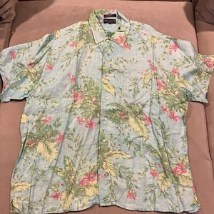 Daniel Cremieux - 100% Linen - Short Sleeve Hawaiian / Floral Shirt - Men's XL - Picture 1 of 4