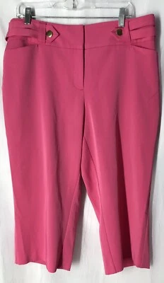 Vestido Ashley Stewart Rosa Pantalones Capri Mujer’s 14 Botones Bolsillos con Cremallera Foto 1 de 4