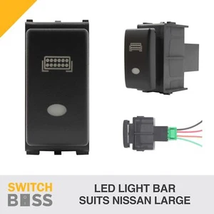 LED LIGHT BAR (Symbol) Push Switch for NISSAN Large Tall Patrol Navara X-Trail - Picture 1 of 12