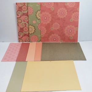Vtg Scrapbook Paper Cardstock 12x12 Assorted Calico Prints Pink Green Mauve - Picture 1 of 13