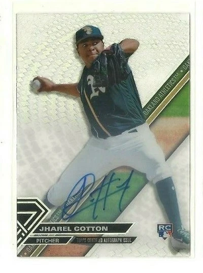 2017 Topps High Tek Autographs #HTJCO Jharel Cotton (ref 72050) - Image 1 of 1