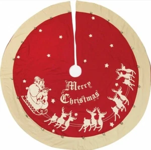 Primitives by Kathy~LARGE Red Vintage Tree Skirt~52 Inch~NEW!   - Picture 1 of 7