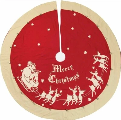 Primitives by Kathy~LARGE Red Vintage Tree Skirt~52 Inch~NEW!   - Image 1 of 4