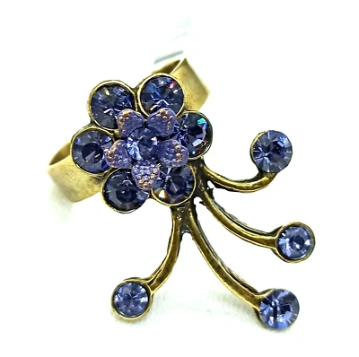 Anillo de cóctel Michal Negrin con cristales de Swarovski grande llamativo flor regalo Foto 1 de 4
