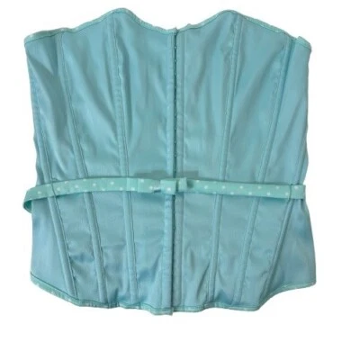 De Colección Charlotte Russe Y2K Corsé Top Bebé Azul Lunares Borde Talla Mediana Foto 1 de 4