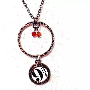 Textured Pendant Necklace Nine Three Quarter Gunmetal Harry Potter 26" - Picture 1 of 11
