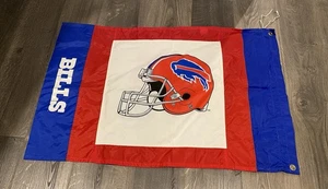 Vintage Buffalo Bills Red Helmet Flag, Banner, Made in USA, 24x37 - Picture 1 of 5