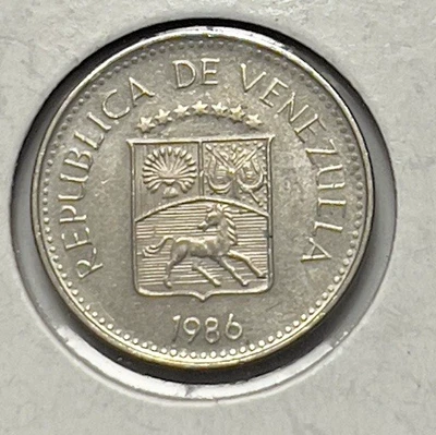 1986 Venezuela 5 Céntimos – Circulated Coin – Copper-Nickel Clad Steel - Image 1 of 4