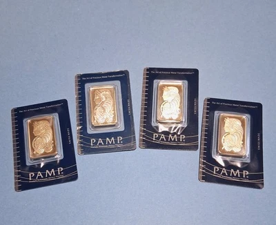 Cuatro barras finas de lingotes de platino PAMP SUISSE 0,9995 1 OZ con ensayo certificado Foto 1 de 4