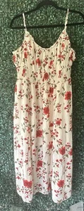 Old Navy Women's Long Dress Spaghetti Strap Ties Elastic Floral XL - Picture 1 of 6