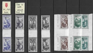 TC_1747. TRIESTE FTT. Gutter pairs of 1950 "ITALIA LAVORO" cplt. set. MNH - Picture 1 of 1