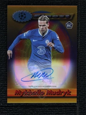 2022 Topps Finest Flashbacks UEFA Auto Gold Refractor 4/15 Mykhailo Mudryk #A-MM - Image 1 of 3
