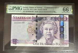 CAMISETA 2012 100 LIBRAS £100 P37a QEII SERIE BAJA 0009190 GEMA SIN CIRCULAR PMG 66 EPQ - Imagen 1 de 2