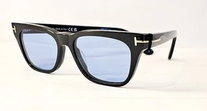 TOM FORD TF1362 Penn-02 Brille 01V Schwarz/Blaue Gläser 53 Neu - Bild 1 von 4
