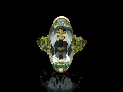Top Preis Ring 10,80 ct. Peridote Amethyste 750 Gold Wert: 4.900,- EUR neu Deta - Bild 1 von 4