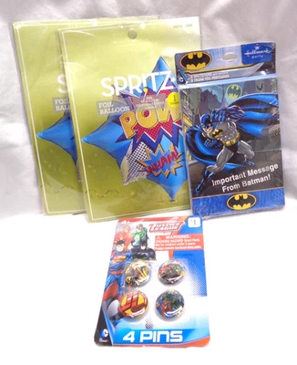 Lote/4 Paquete Sello BATMAN 8 Invitaciones Postales Agradecimiento Globos de Lámina SPRITZ Foto 1 de 4