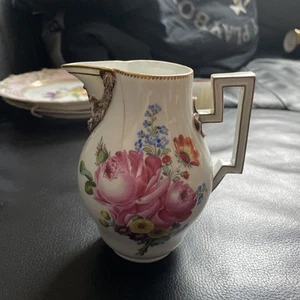 Meissen Marcolini Milchkanne Mit Blumen Und Goldkranz, Leider Mit Riss - Bild 1 von 16