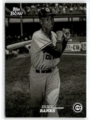 2024 TOPPS BLACK & WHITE TOPPS VAULT SP ERNIE BANKS CUBS #106 - Image 1 of 2