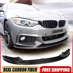 FOR 2014-20 BMW F32 f33 F36 4 SERIES M SPORT REAL CARBON FIBER FRONT BUMPER LIP - Picture 1 of 16