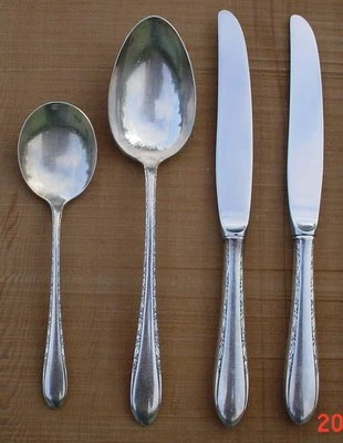  INVITATION Gorham Silver Silverplate Flatware. 2 Knives. Serving Spoon. Soup Sp - Image 1 of 2