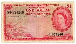 British Caribbean Territories ... P-7c ... 1 Dollar … 1964 … *F-VF* - Picture 1 of 2