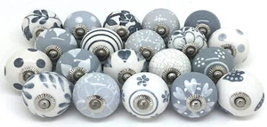 Vintage Ceramic Knobs with Beautiful Handmade Flower Painting Cabinet Knobs - Picture 1 of 5