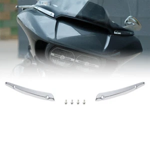 Chrome Split Windshield Side Trim Fit For Harley Touring Road Glide FLTR 2015-Up - Picture 1 of 5