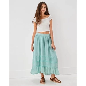Falda midi alta-baja para mujer American Eagle | S - Imagen 1 de 3
