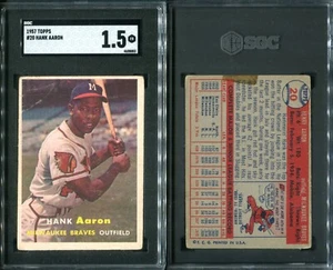 SGC 1.5 1957 Topps #20 Hank Aaron Milwaukee Braves - Picture 1 of 1