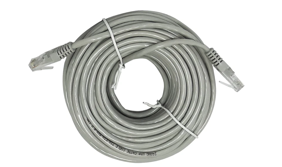 Cat5E Patch Cabl Length 100 feet Network Grey Color Home Surveillance Camera - Image 1 of 1