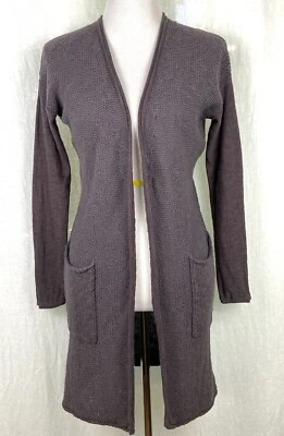 Cárdigan plumero Athleta talla XS mezcla de algodón lino frente abierto suéter Foto 1 de 4