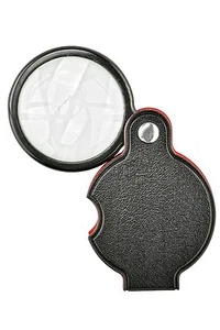5X Folding Pocket Magnifier 1.5" Magnifying Reading Glass Lens with Padded Pouch - Picture 1 of 5