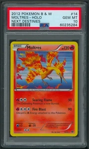 Pokémon Black & White Next Destines Moltres Holo 14/99 PSA 10 POP 21 - Picture 1 of 2
