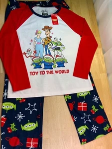 New Women’s/Junior’s Disney/Pixar Toy Story Holiday PJ Set saysToy To The World* - Picture 1 of 9