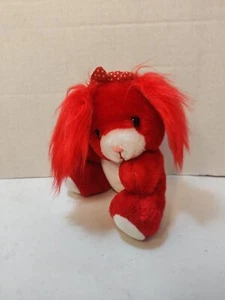 Red Bunny Vintage Long Hair Ear United Novelty Inc 5" - Picture 1 of 6